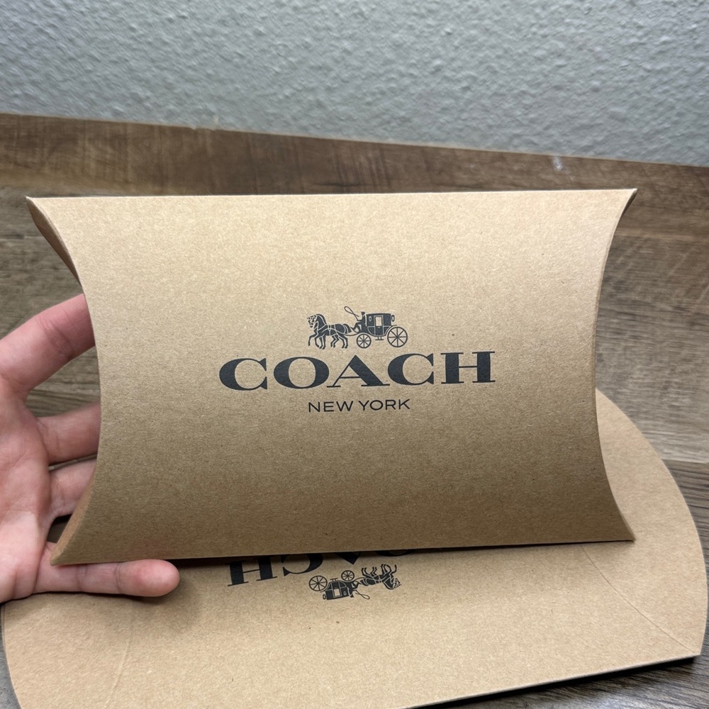 Set of 5 Coach Kraft Brown Pillow Gift Boxes for mini wallet 9.5”x5” - Picture 5 of 6
